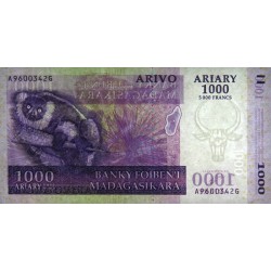 Madagascar - Pick 89a - 1'000 ariary - 5'000 francs - Série A G - 2004 - Etat : TTB+