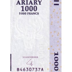 Madagascar - Pick 89b - 1'000 ariary - 5'000 francs - Série B A - 2004 (2007) - Etat : TTB+