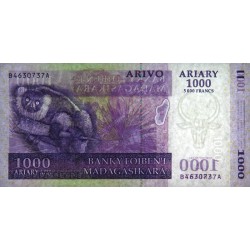 Madagascar - Pick 89b - 1'000 ariary - 5'000 francs - Série B A - 2004 (2007) - Etat : TTB+