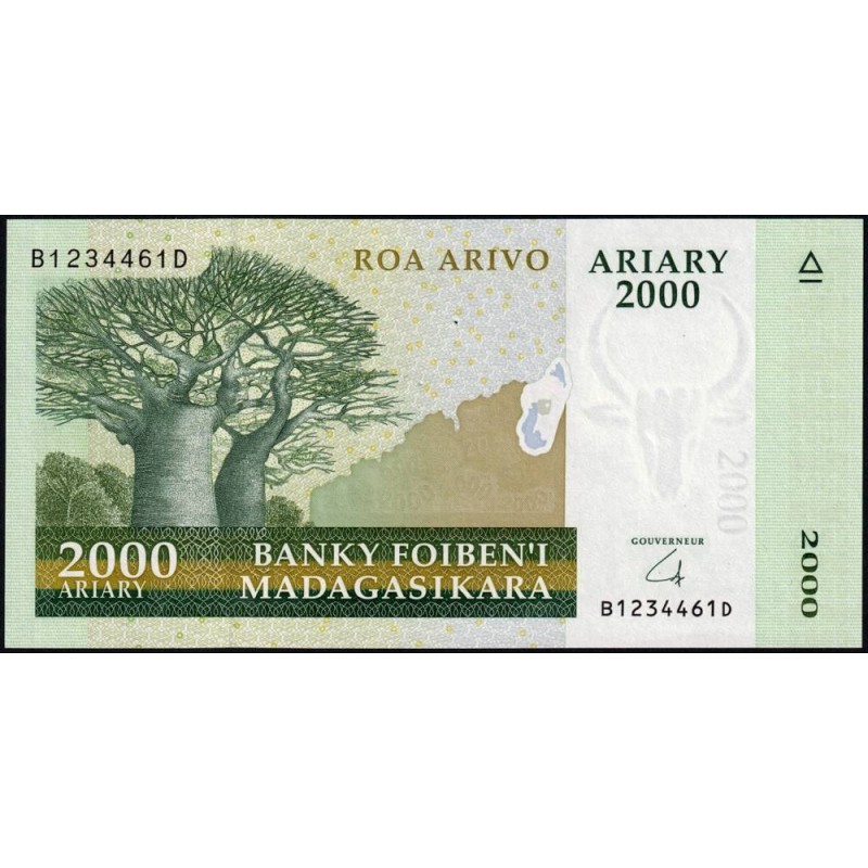 Madagascar - Pick 90b - 2'000 ariary - Série B D - 2008 - Papier -  Etat : SPL+