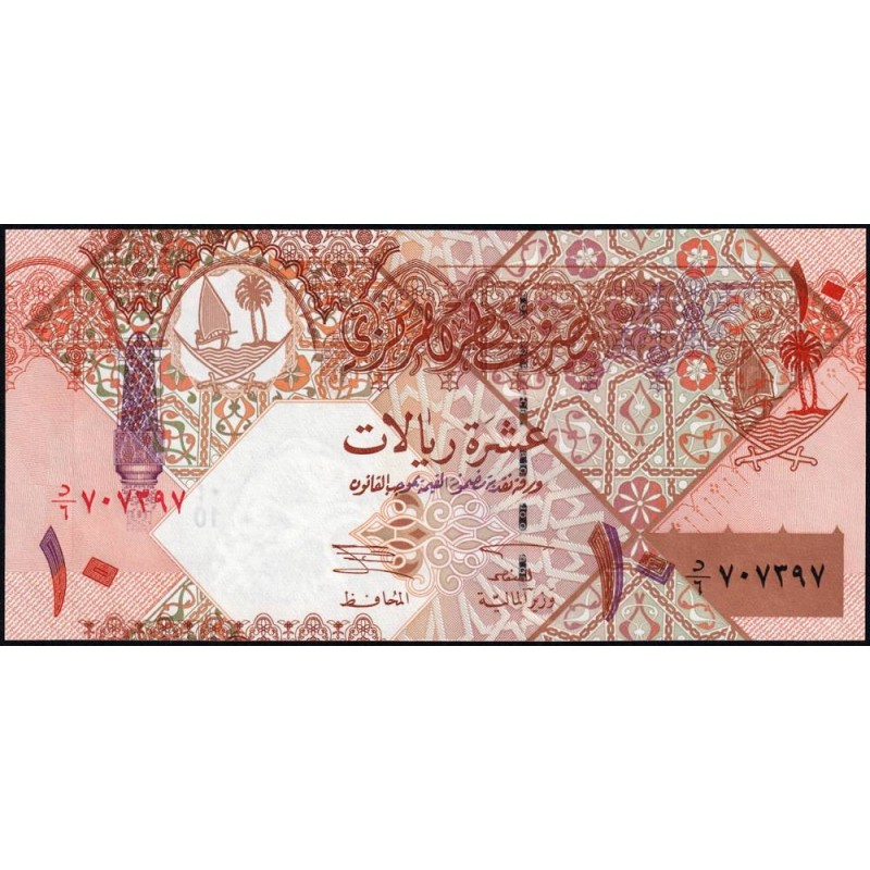 Qatar - Pick 22 - 10 riyal - Série ‭د / 6 - 2003 - Etat : NEUF