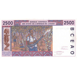 Côte d'Ivoire - Pick 112Aa - 2'500 francs - 1992 - Etat : SUP+