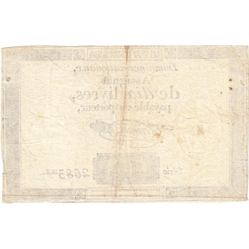 10 Livres filigrane républicain FRANCE 1792 Ass.36c 500236 Banknotes