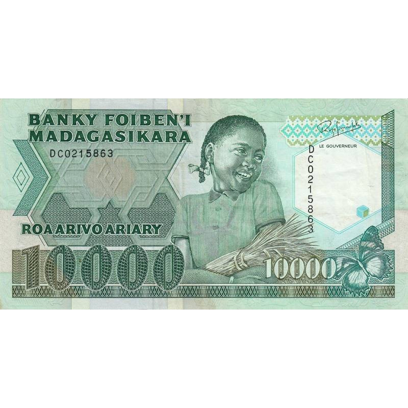 Madagascar - Pick 74b - 10'000 francs - 2'000 ariary - Série DC - 1992 - Etat : TTB