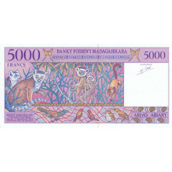 Madagascar - Pick 78b - 5'000 francs - 1'000 ariary - Série A - 1997 - Etat : SUP