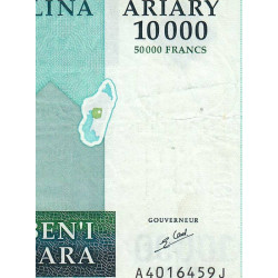 Madagascar - Pick 85 - 10'000 ariary - 50'000 francs - Série A J- 2003 - Etat : TB+