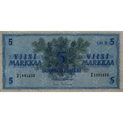 Finlande - Pick 106Aa_43 - 5 markkaa - Litt. B - Série Z - 1963 (1969) - Etat : NEUF