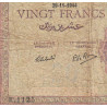 Algérie - Pick 92b - 20 francs - Série K.1125 - 29/11/1944 - Etat : B+