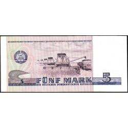 Allemagne RDA - Pick 27b - 5 mark der DDR - 1975 (1987) - Série SH - Etat : TB+