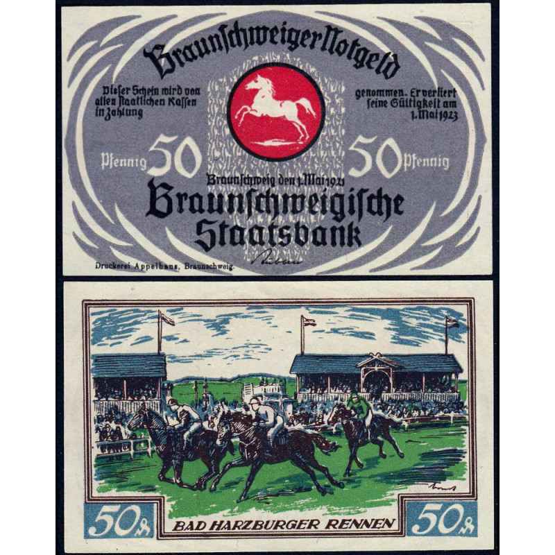 Allemagne - Notgeld - Braunschweig - 50 pfennig - Série 3 - Réf. h - 01/05/1921 - Etat : SPL