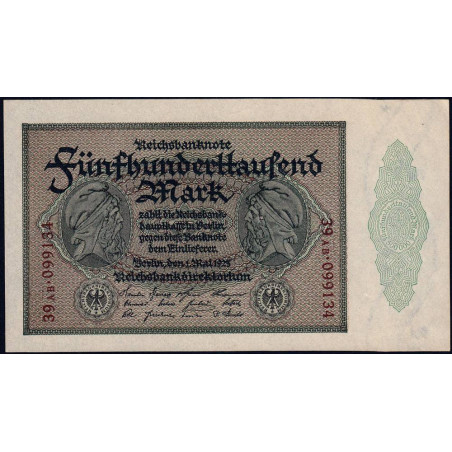 Allemagne - Pick 88b_3 - 500'000 mark - 01/05/1923 - Série 39 AB - Etat : SPL