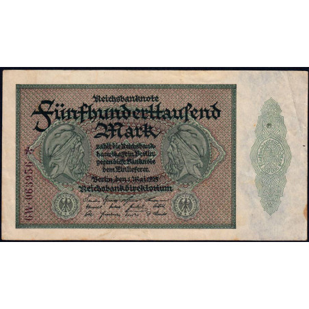 Allemagne - Pick 88b_4 - 500'000 mark - 01/05/1923 - Série 6 W - Etat : TTB