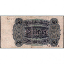 Allemagne - Pick 177 - 50 reichsmark - 11/10/1924 - Lettre C - Série A - Etat : TB+