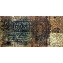 Allemagne - Pick 178 - 100 reichsmark - 11/10/1924 - Lettre H - Série B - Etat : B