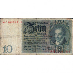 Allemagne - Pick 180a - 10 reichsmark - 22/01/1929 - Lettre F - Série Z - Etat : TB-