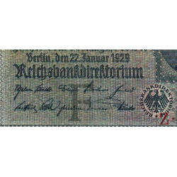 Allemagne - Pick 180a - 10 reichsmark - 22/01/1929 - Lettre F - Série Z - Etat : TB-