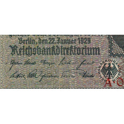 Allemagne - Pick 180b - 10 reichsmark - 22/01/1929 - Sans lettre - Série A - Etat : TTB-