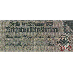 Allemagne - Pick 180b - 10 reichsmark - 22/01/1929 - Sans lettre - Série D - Etat : TTB