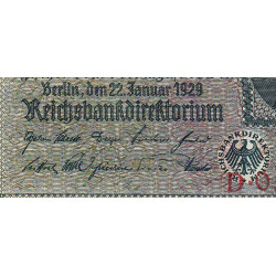 Allemagne - Pick 180b - 10 reichsmark - 22/01/1929 - Sans lettre - Série D - Etat : TB+