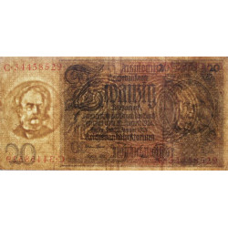 Allemagne - Pick 181a - 20 reichsmark - 22/01/1929 - Lettre B - Série C - Etat : TTB