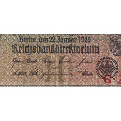 Allemagne - Pick 181a - 20 reichsmark - 22/01/1929 - Lettre H - Série G - Etat : TB