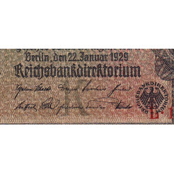 Allemagne - Pick 181a - 20 reichsmark - 22/01/1929 - Lettre K - Série L - Etat : TB