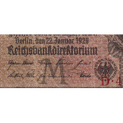 Allemagne - Pick 181a - 20 reichsmark - 22/01/1929 - Lettre M - Série D - Etat : TB