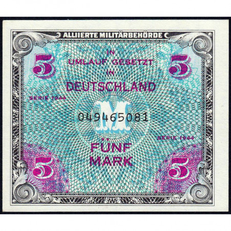 Allemagne - Occupation alliée - Pick 193a - 5 mark - 1944 - Etat : NEUF