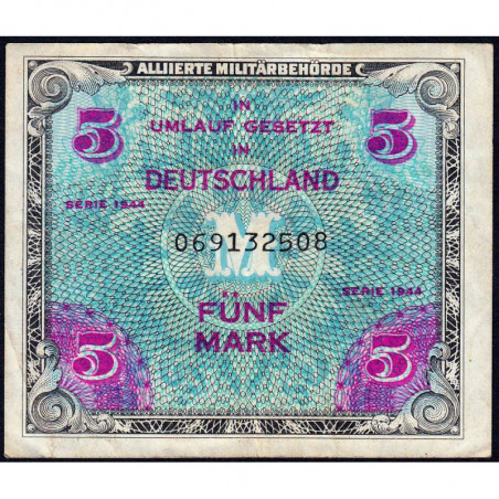 Allemagne - Occupation alliée - Pick 193a - 5 mark - 1944 - Etat : TTB