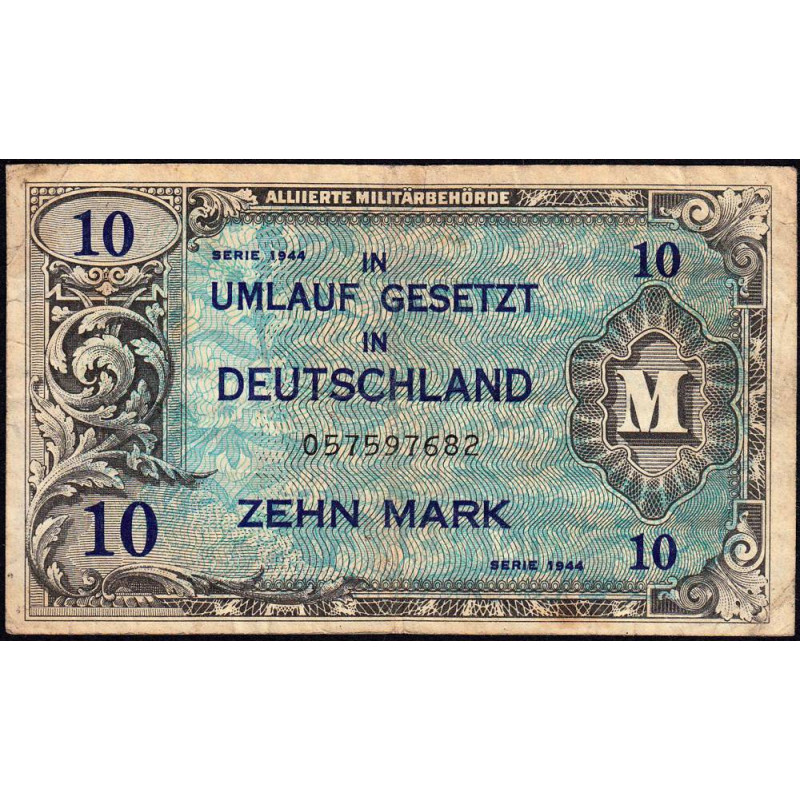 Allemagne - Occupation alliée - Pick 194a - 10 mark - 1944 - Etat : TB+