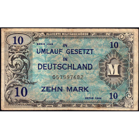 Allemagne - Occupation alliée - Pick 194a - 10 mark - 1944 - Etat : TB+