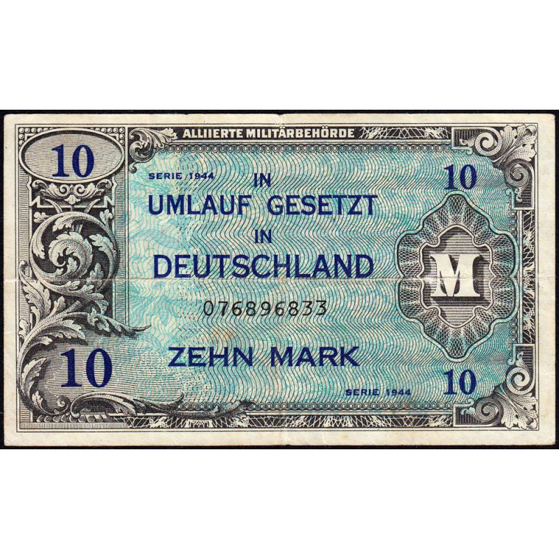 Allemagne - Occupation alliée - Pick 194a - 10 mark - 1944 - Etat : TTB