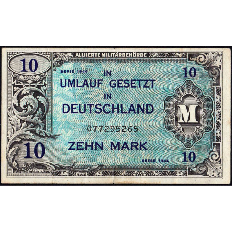 Allemagne - Occupation alliée - Pick 194a - 10 mark - 1944 - Etat : TTB