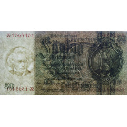 Allemagne - Pick 182a_1 - 50 reichsmark - 30/03/1933 - Lettre I - Série Z - Etat : TTB