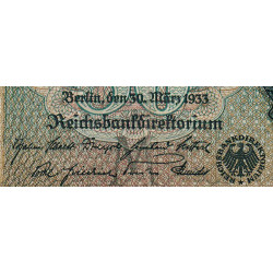 Allemagne - Pick 182a_1 - 50 reichsmark - 30/03/1933 - Lettre M - Série N - Etat : TB+