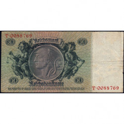 Allemagne - Pick 182a_1 - 50 reichsmark - 30/03/1933 - Lettre Z - Série T - Etat : TB