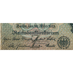 Allemagne - Pick 182a_1 - 50 reichsmark - 30/03/1933 - Lettre Z - Série T - Etat : TB