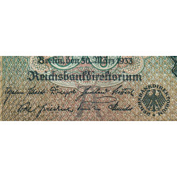 Allemagne - Pick 182a_2 - 50 reichsmark - 30/03/1933 - Lettre A - Série G - Etat : TB+