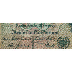 Allemagne - Pick 182a_2 - 50 reichsmark - 30/03/1933 - Lettre F - Série Q - Etat : TB