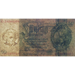 Allemagne - Pick 182a_2 - 50 reichsmark - 30/03/1933 - Lettre F - Série U - Etat : TTB