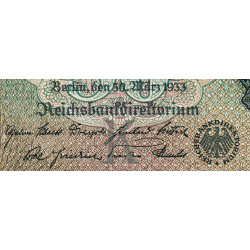 Allemagne - Pick 182a_2 - 50 reichsmark - 30/03/1933 - Lettre K - Série A - Etat : SPL