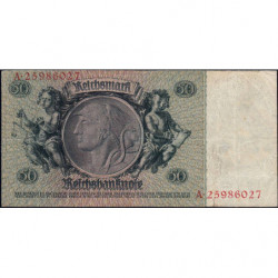 Allemagne - Pick 182a_2 - 50 reichsmark - 30/03/1933 - Lettre L - Série A - Etat : TTB-