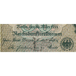 Allemagne - Pick 182a_2 - 50 reichsmark - 30/03/1933 - Lettre L - Série A - Etat : TTB-