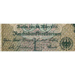 Allemagne - Pick 182a_2 - 50 reichsmark - 30/03/1933 - Lettre L - Série G - Etat : TB+