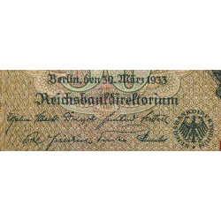 Allemagne - Pick 182b - 50 reichsmark - 30/03/1933 - Sans lettre - Série H - Etat : TB-