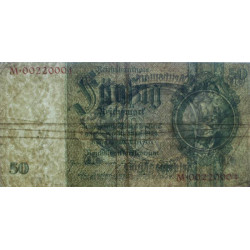 Allemagne - Pick 182b - 50 reichsmark - 30/03/1933 - Sans lettre - Série M - Etat : TB+