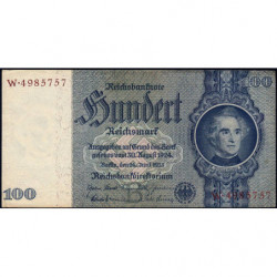 Allemagne - Pick 183a - 100 reichsmark - 24/06/1935 - Lettre B - Série W - Etat : TTB+