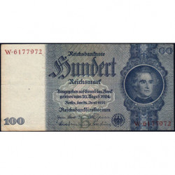 Allemagne - Pick 183a - 100 reichsmark - 24/06/1935 - Lettre B - Série W - Etat : TTB