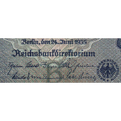 Allemagne - Pick 183a - 100 reichsmark - 24/06/1935 - Lettre B - Série W - Etat : TTB