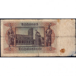 Allemagne - Pick 186a_1 - 5 reichsmark - 01/08/1942 - Lettre P - Série D - Etat : B